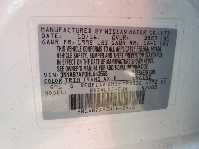 Photo 11 VIN: 3N1AB7AP3HL643558 - NISSAN SENTRA 