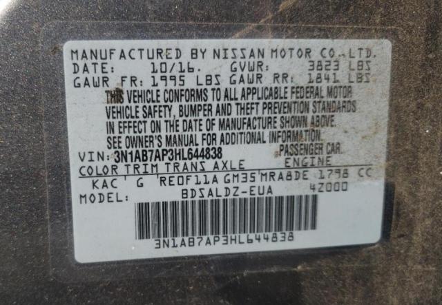 Photo 11 VIN: 3N1AB7AP3HL644838 - NISSAN SENTRA S 