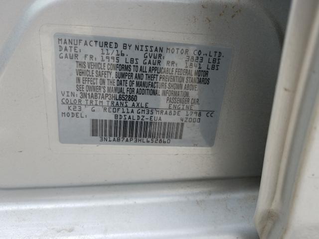 Photo 9 VIN: 3N1AB7AP3HL652860 - NISSAN SENTRA S 