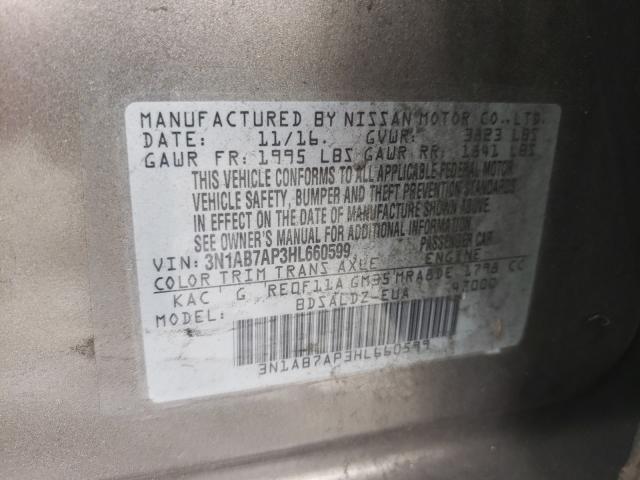 Photo 9 VIN: 3N1AB7AP3HL660599 - NISSAN SENTRA S 