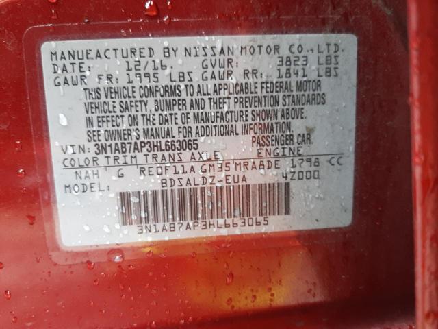 Photo 11 VIN: 3N1AB7AP3HL663065 - NISSAN SENTRA S 