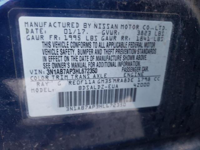 Photo 11 VIN: 3N1AB7AP3HL672350 - NISSAN SENTRA S 