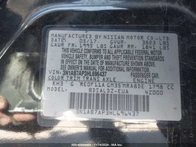 Photo 8 VIN: 3N1AB7AP3HL696437 - NISSAN SENTRA 