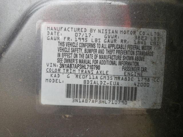 Photo 9 VIN: 3N1AB7AP3HL710790 - NISSAN SENTRA S 