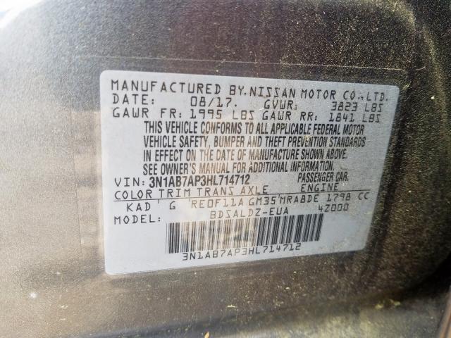 Photo 9 VIN: 3N1AB7AP3HL714712 - NISSAN SENTRA S 