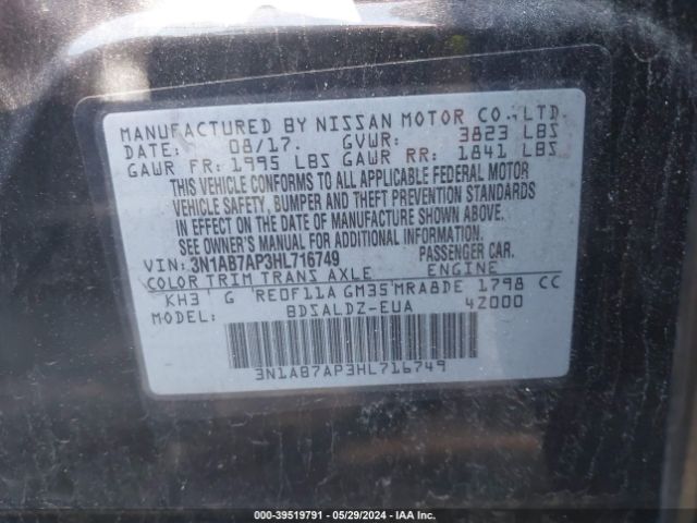 Photo 8 VIN: 3N1AB7AP3HL716749 - NISSAN SENTRA 