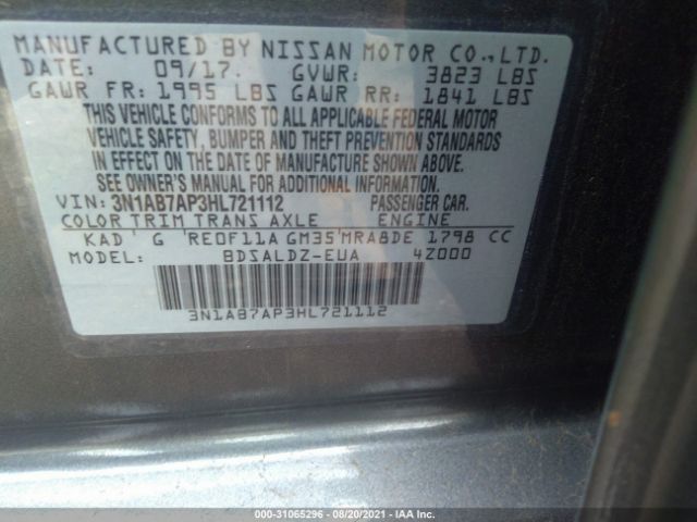 Photo 8 VIN: 3N1AB7AP3HL721112 - NISSAN SENTRA 