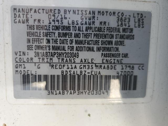 Photo 12 VIN: 3N1AB7AP3HY203049 - NISSAN SENTRA S 