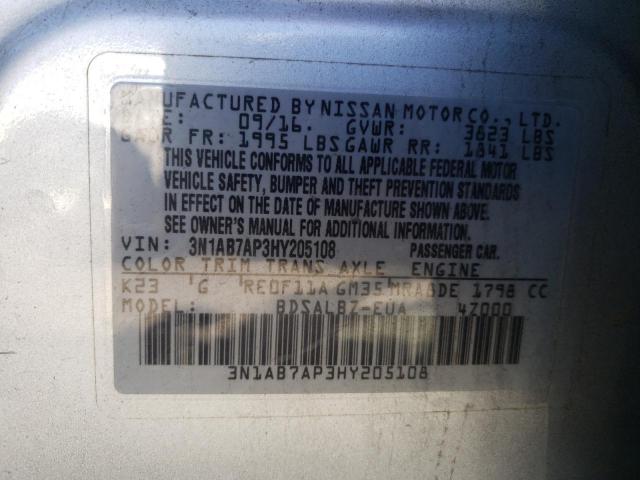 Photo 11 VIN: 3N1AB7AP3HY205108 - NISSAN SENTRA 