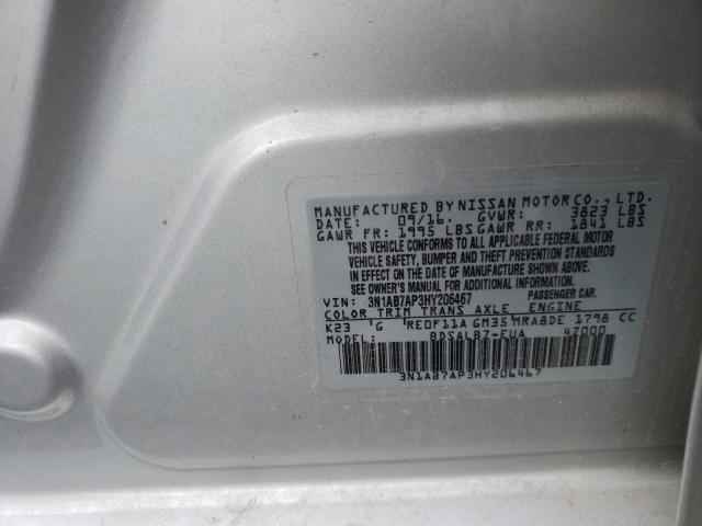 Photo 9 VIN: 3N1AB7AP3HY206467 - NISSAN SENTRA S 