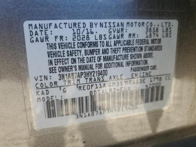 Photo 11 VIN: 3N1AB7AP3HY219400 - NISSAN SENTRA S 