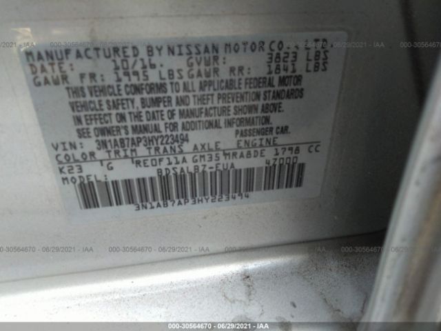 Photo 8 VIN: 3N1AB7AP3HY223494 - NISSAN SENTRA 