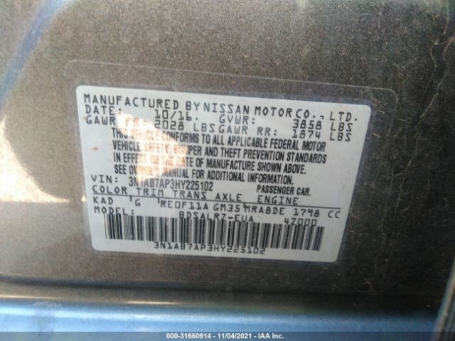 Photo 8 VIN: 3N1AB7AP3HY225102 - NISSAN SENTRA 