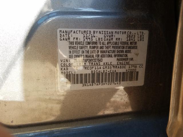 Photo 9 VIN: 3N1AB7AP3HY227643 - NISSAN SENTRA S 