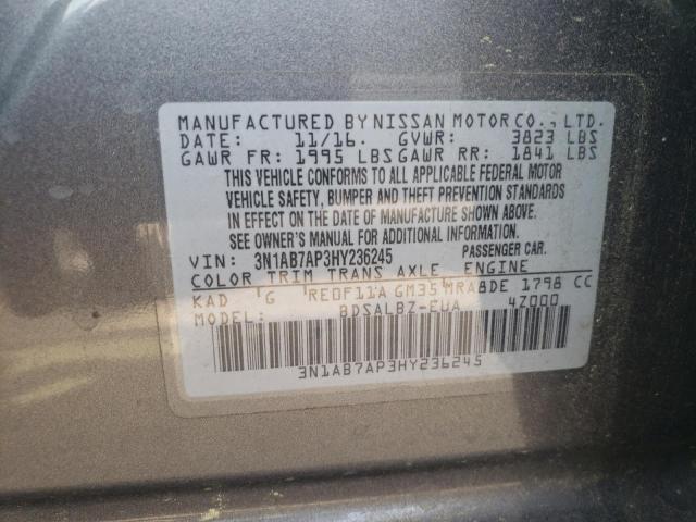 Photo 11 VIN: 3N1AB7AP3HY236245 - NISSAN SENTRA S 