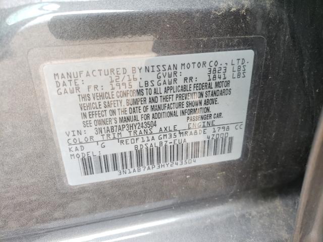 Photo 9 VIN: 3N1AB7AP3HY243504 - NISSAN SENTRA S 