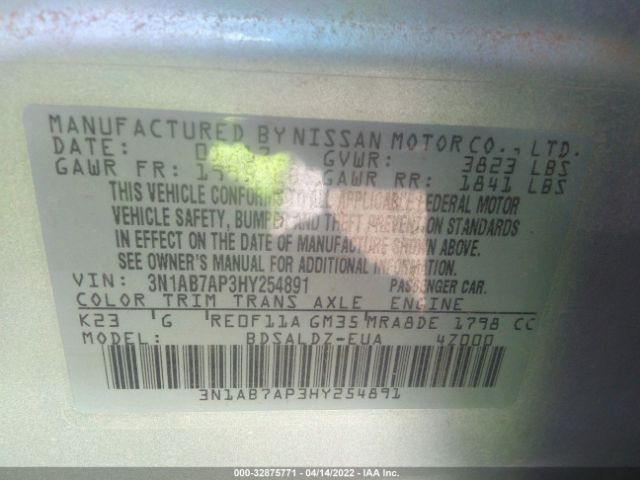 Photo 8 VIN: 3N1AB7AP3HY254891 - NISSAN SENTRA 