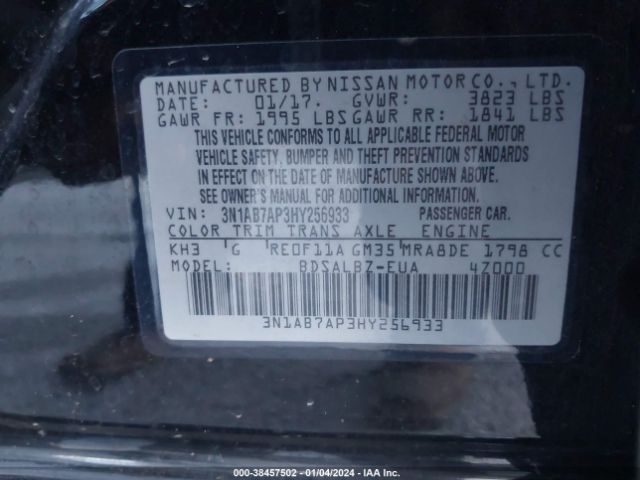 Photo 8 VIN: 3N1AB7AP3HY256933 - NISSAN SENTRA 