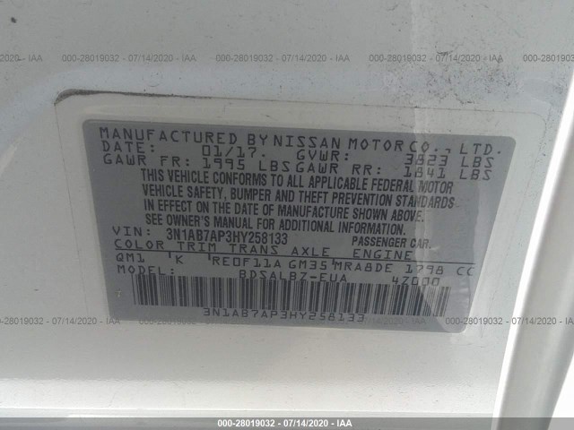 Photo 8 VIN: 3N1AB7AP3HY258133 - NISSAN SENTRA 