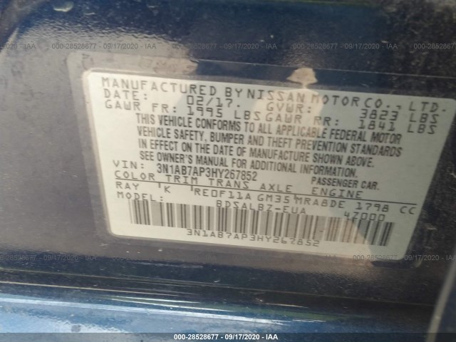 Photo 8 VIN: 3N1AB7AP3HY267852 - NISSAN SENTRA 