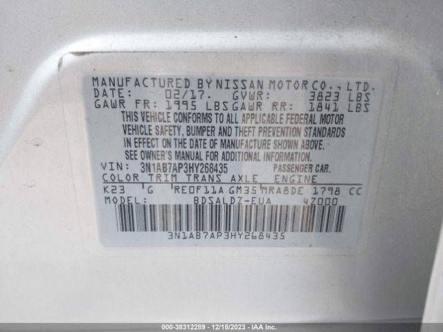 Photo 8 VIN: 3N1AB7AP3HY268435 - NISSAN SENTRA 