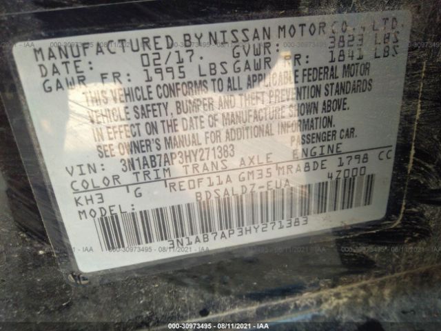 Photo 8 VIN: 3N1AB7AP3HY271383 - NISSAN SENTRA 