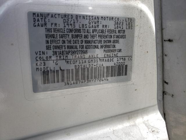 Photo 9 VIN: 3N1AB7AP3HY272646 - NISSAN SENTRA S 