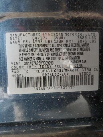 Photo 11 VIN: 3N1AB7AP3HY309999 - NISSAN SENTRA S 