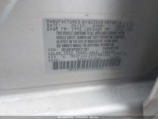 Photo 8 VIN: 3N1AB7AP3HY311851 - NISSAN SENTRA 