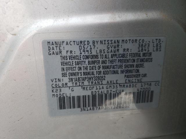 Photo 9 VIN: 3N1AB7AP3HY328052 - NISSAN SENTRA S 