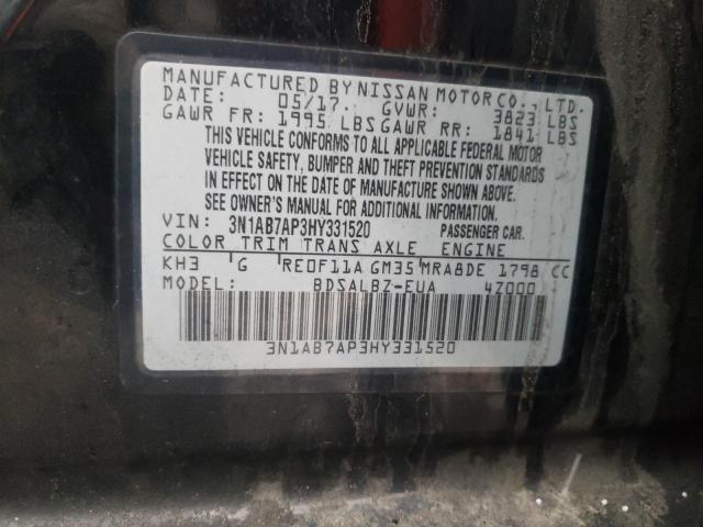 Photo 11 VIN: 3N1AB7AP3HY331520 - NISSAN SENTRA S 