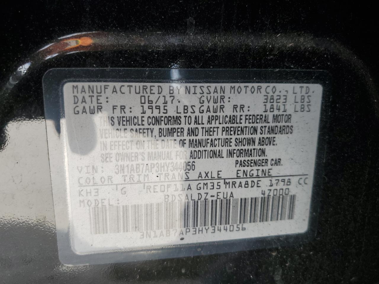 Photo 11 VIN: 3N1AB7AP3HY344056 - NISSAN SENTRA 