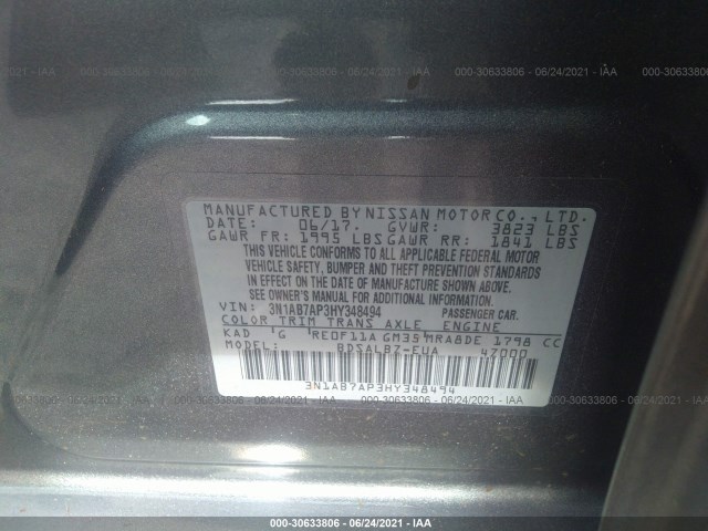 Photo 8 VIN: 3N1AB7AP3HY348494 - NISSAN SENTRA 