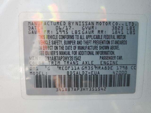 Photo 11 VIN: 3N1AB7AP3HY351542 - NISSAN SENTRA S 