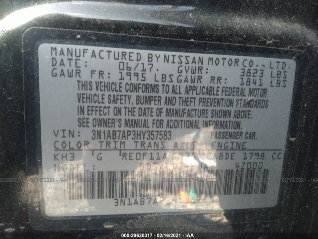 Photo 8 VIN: 3N1AB7AP3HY357583 - NISSAN SENTRA 