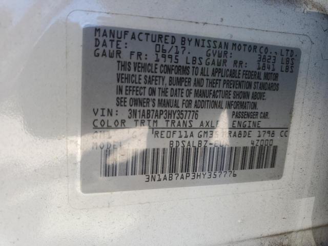 Photo 11 VIN: 3N1AB7AP3HY357776 - NISSAN SENTRA S 