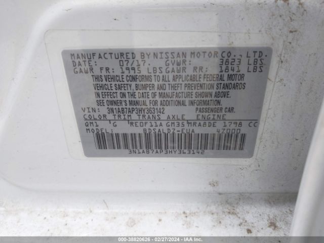 Photo 8 VIN: 3N1AB7AP3HY363142 - NISSAN SENTRA 