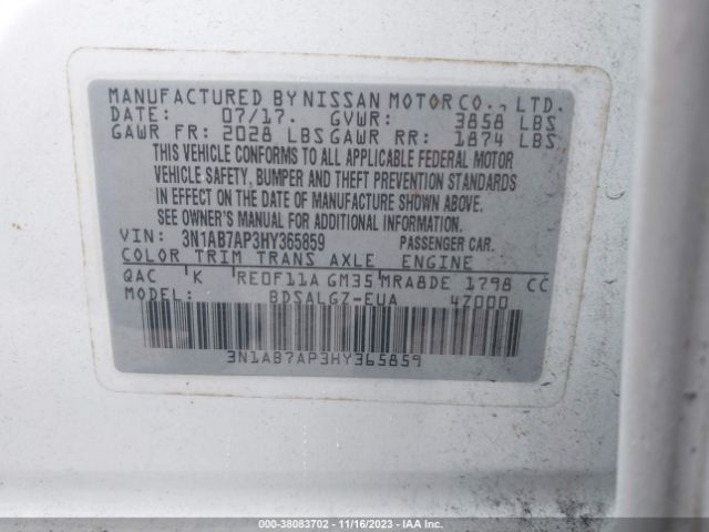 Photo 8 VIN: 3N1AB7AP3HY365859 - NISSAN SENTRA 