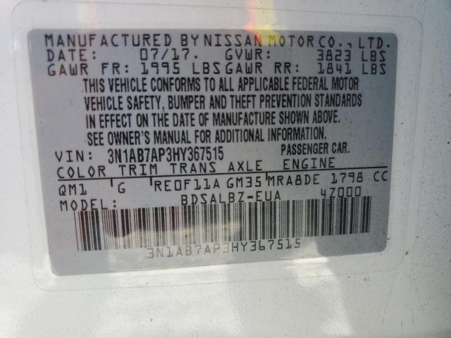 Photo 11 VIN: 3N1AB7AP3HY367515 - NISSAN SENTRA S 