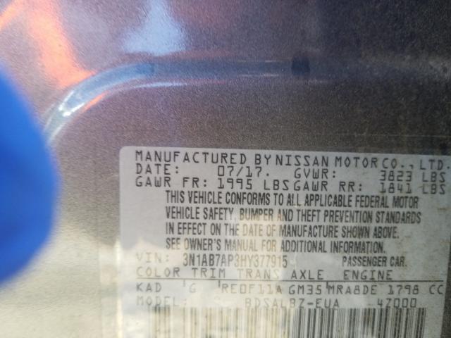 Photo 9 VIN: 3N1AB7AP3HY377915 - NISSAN SENTRA S 