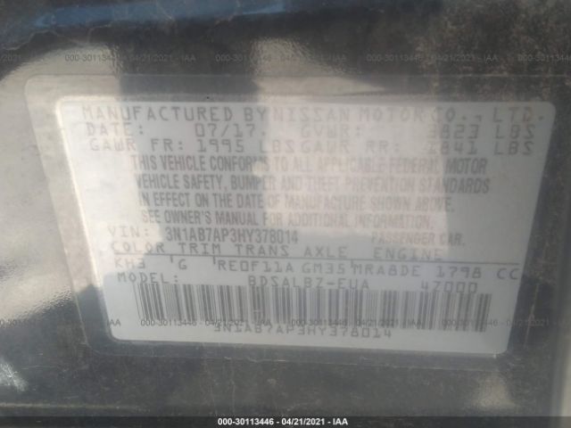 Photo 8 VIN: 3N1AB7AP3HY378014 - NISSAN SENTRA 