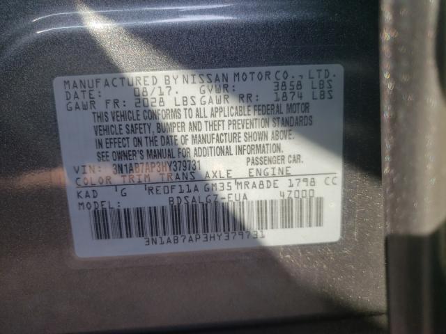 Photo 9 VIN: 3N1AB7AP3HY379731 - NISSAN SENTRA S 