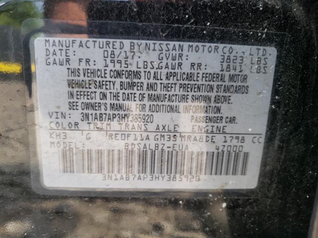 Photo 9 VIN: 3N1AB7AP3HY385920 - NISSAN SENTRA S 