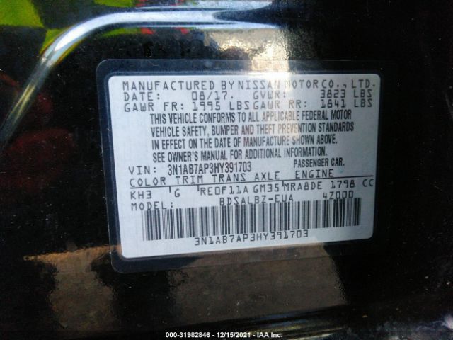 Photo 8 VIN: 3N1AB7AP3HY391703 - NISSAN SENTRA 