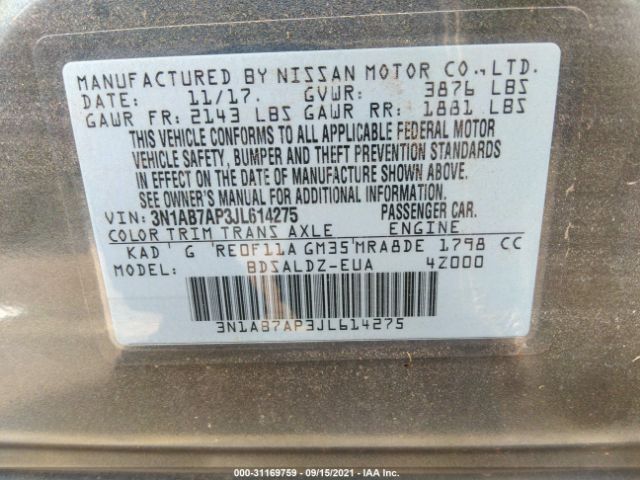 Photo 8 VIN: 3N1AB7AP3JL614275 - NISSAN SENTRA 