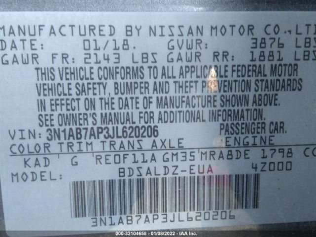 Photo 8 VIN: 3N1AB7AP3JL620206 - NISSAN SENTRA 