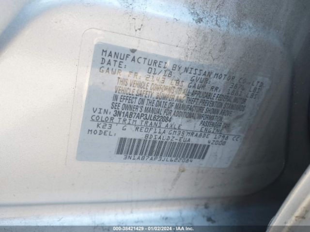 Photo 8 VIN: 3N1AB7AP3JL622084 - NISSAN SENTRA 