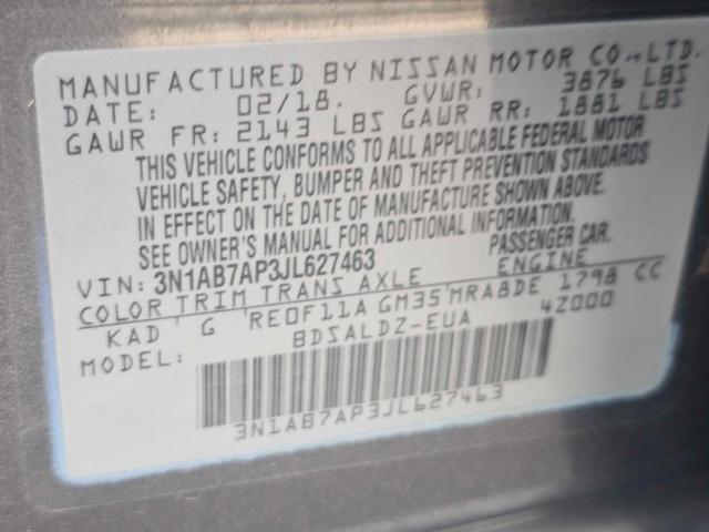 Photo 9 VIN: 3N1AB7AP3JL627463 - NISSAN SENTRA S 