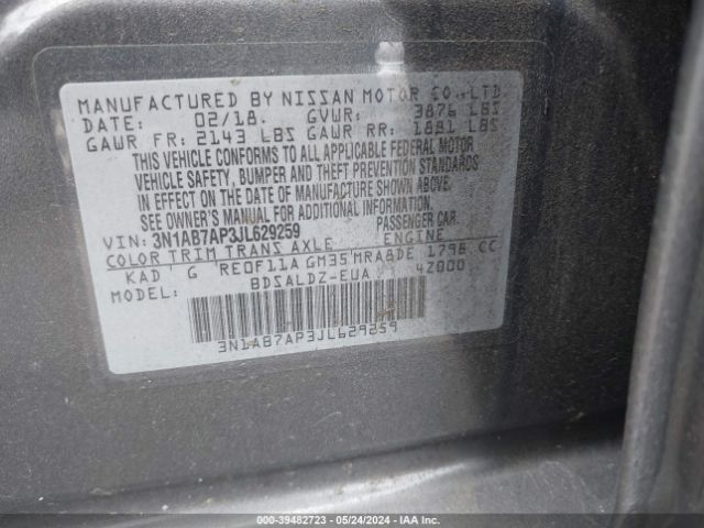 Photo 8 VIN: 3N1AB7AP3JL629259 - NISSAN SENTRA 