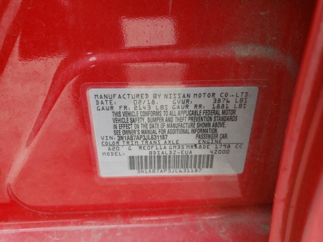 Photo 9 VIN: 3N1AB7AP3JL631187 - NISSAN SENTRA S 